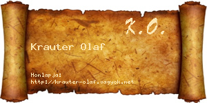 Krauter Olaf névjegykártya
